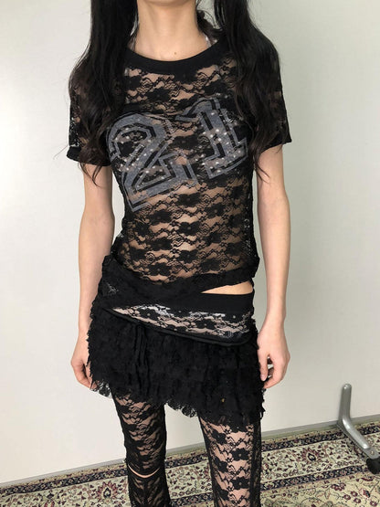Achihara Breton Chun Lace Summer Tee