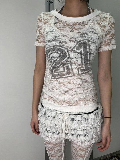 Achihara Breton Chun Lace Summer Tee