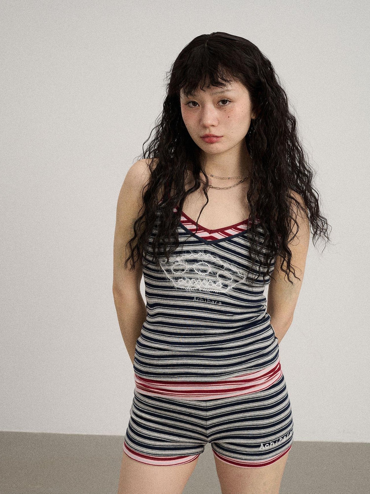 Achihara Breton Dixie Striped Rope Embroidered Bralette