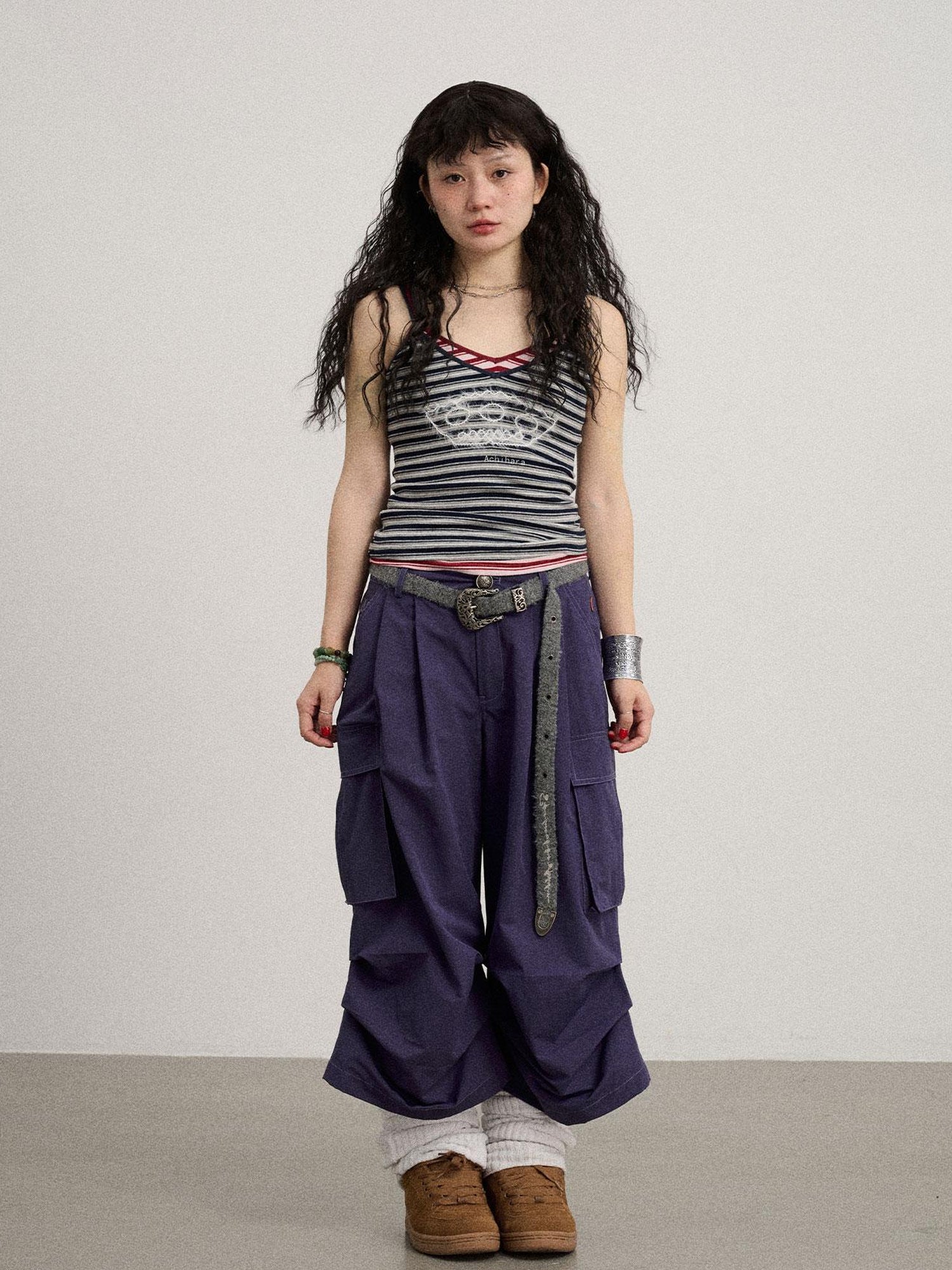 Achihara Breton Dixie Striped Rope Embroidered Bralette