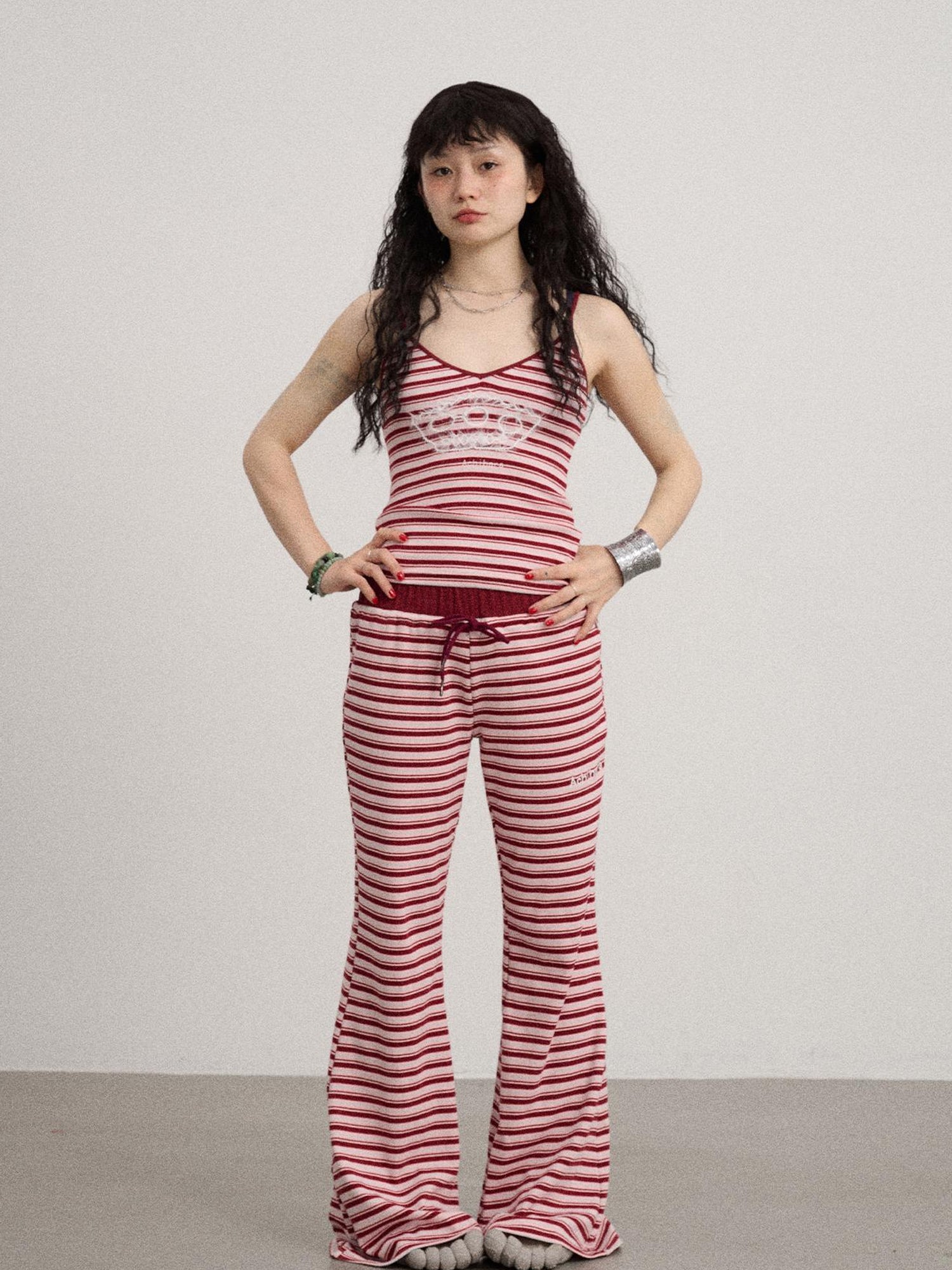 Achihara Breton Dixie Striped Rope Embroidered Bralette