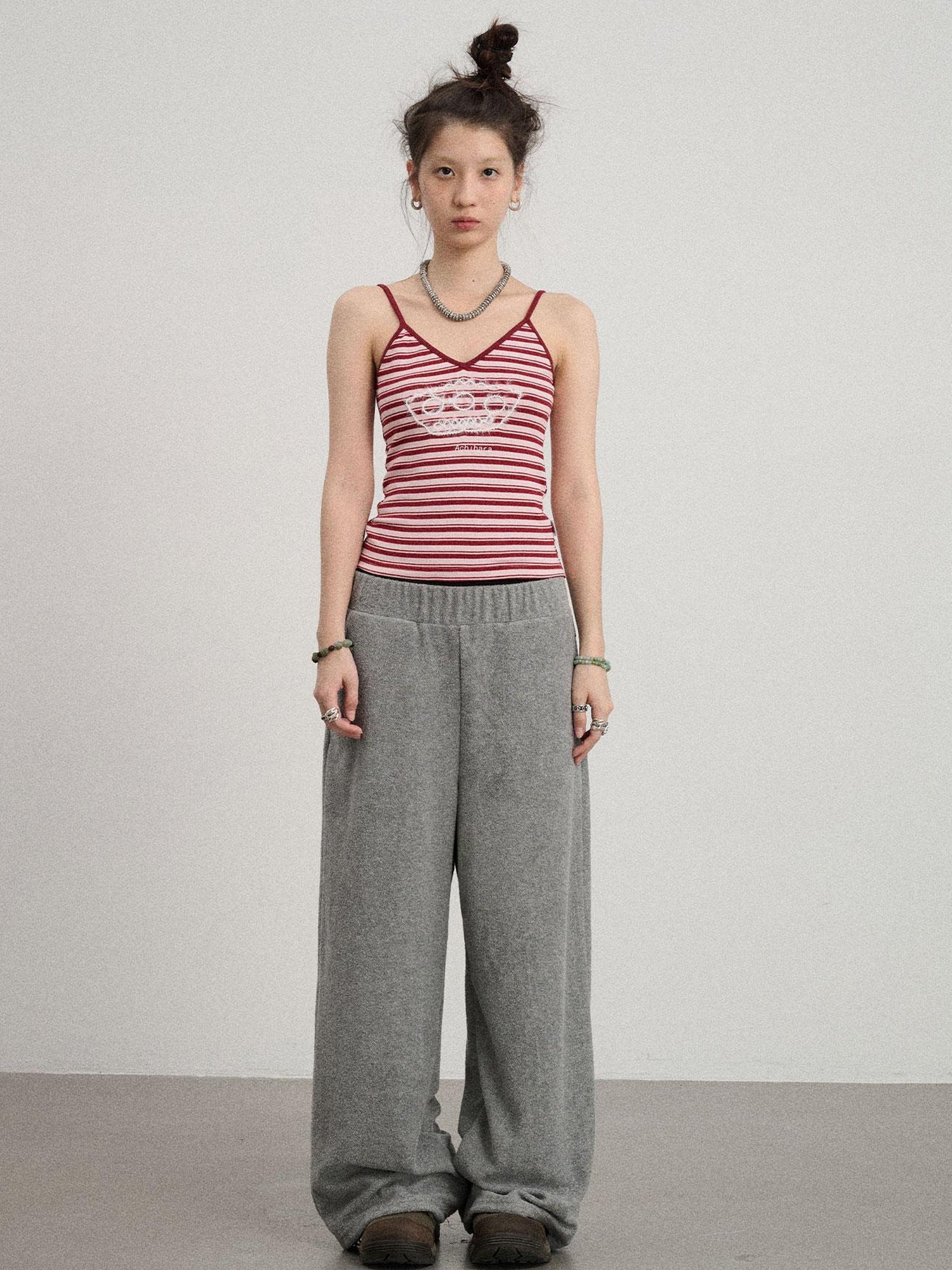 Achihara Breton Dixie Striped Rope Embroidered Bralette