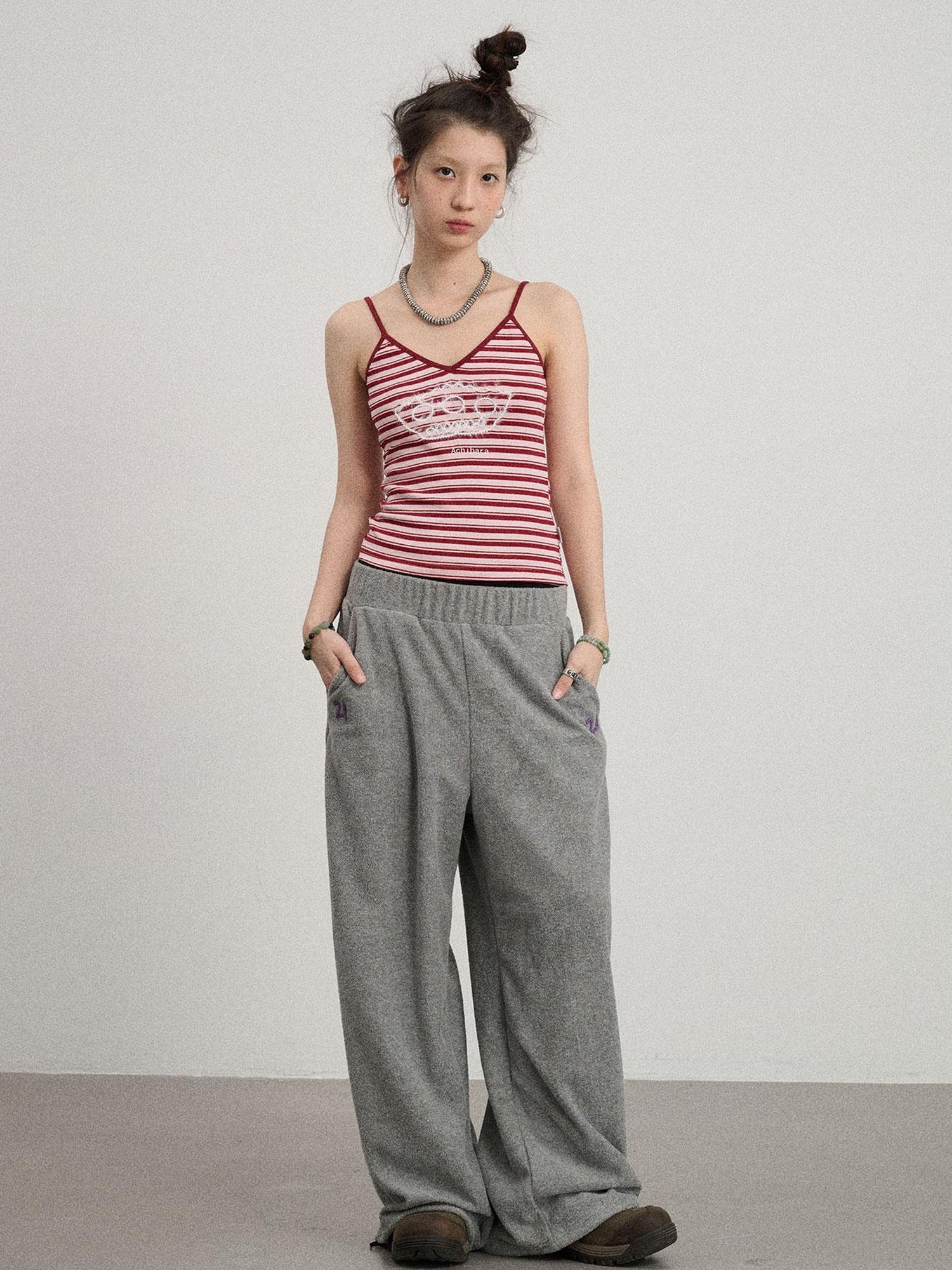 Achihara Breton Dixie Striped Rope Embroidered Bralette