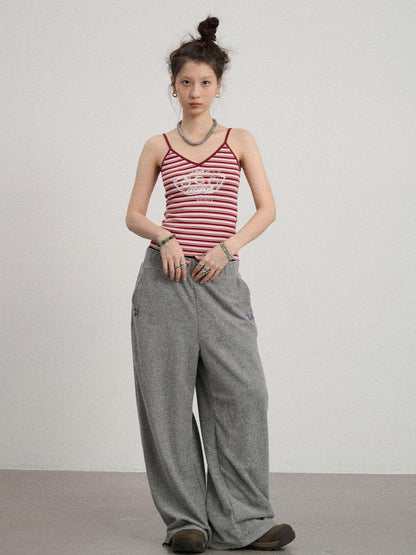 Achihara Breton Dixie Striped Rope Embroidered Bralette
