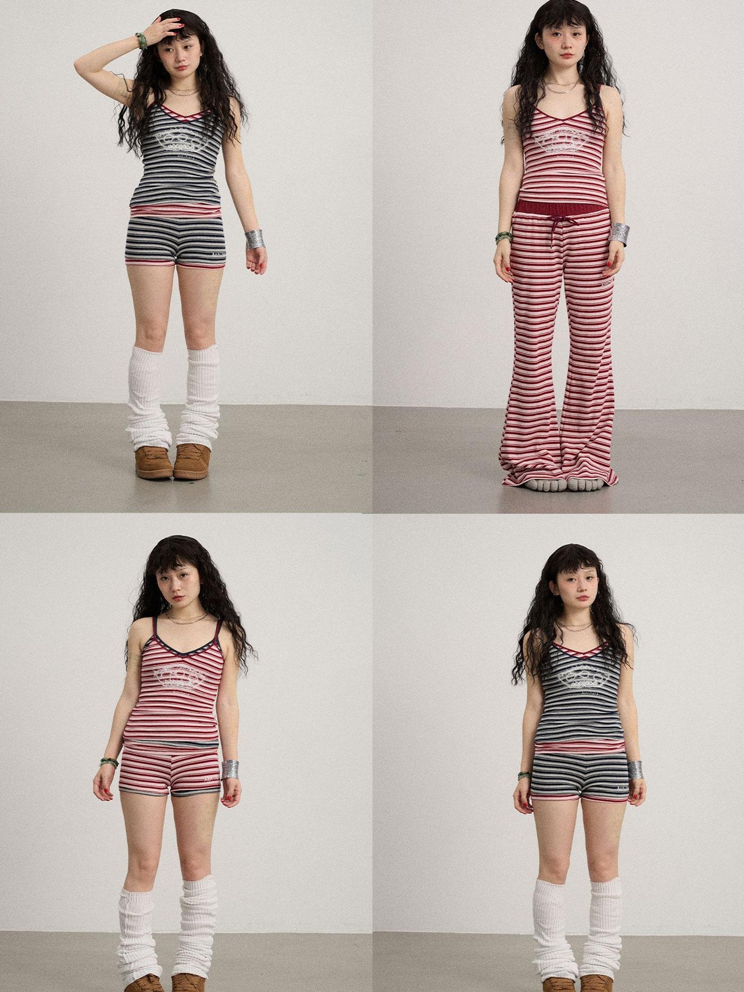 Achihara Breton Dixie Striped Rope Embroidered Bralette