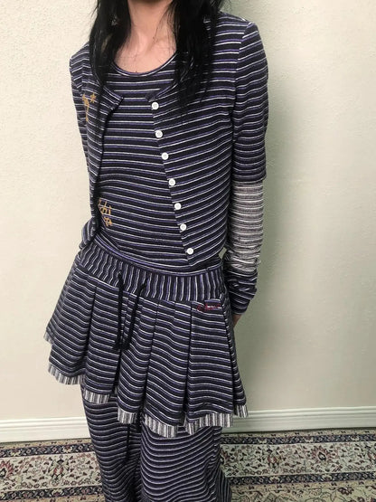 Breton Star Stripe Long Sleeve Cardigan
