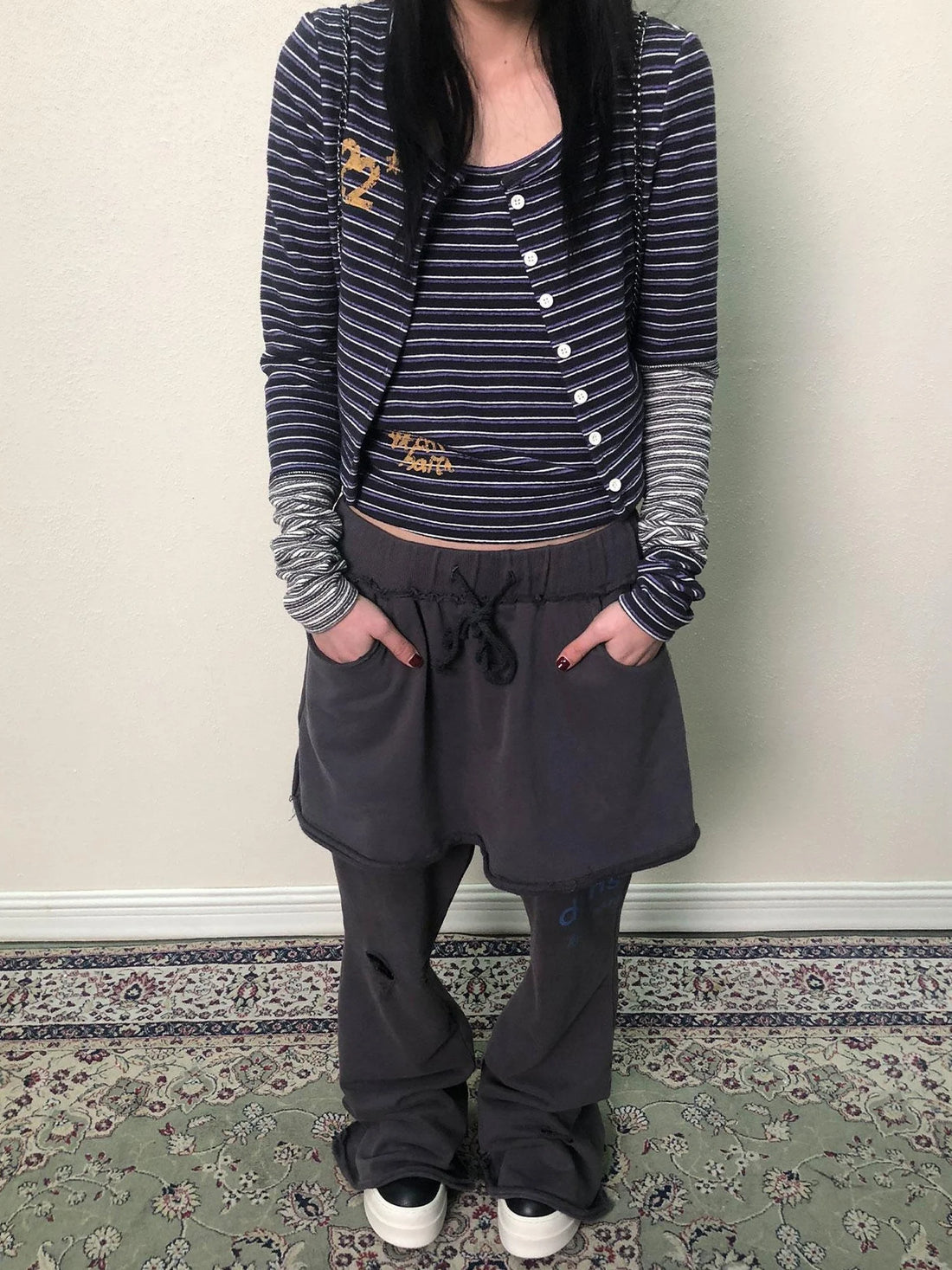 Breton Star Stripe Long Sleeve Cardigan