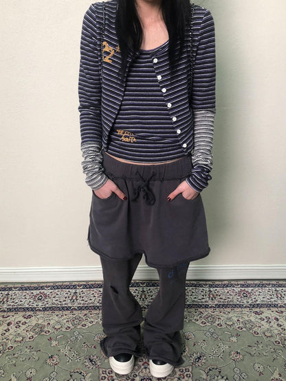 Achihara Breton Star Stripe Long Sleeve Cardigan