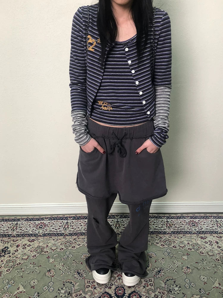 Achihara Breton Star Stripe Long Sleeve Cardigan-5