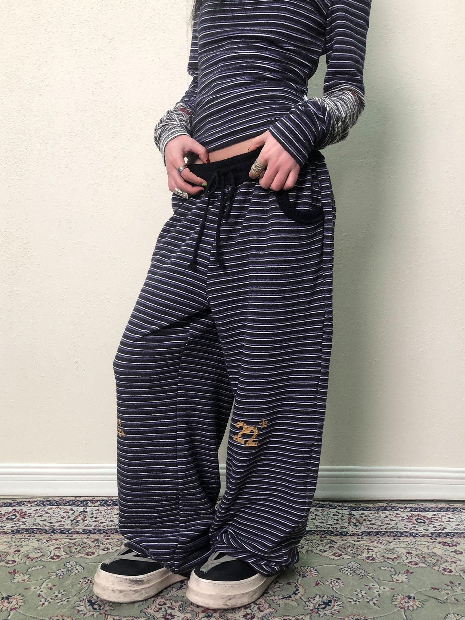 Achihara Breton Star Stripe Wide Leg Pants