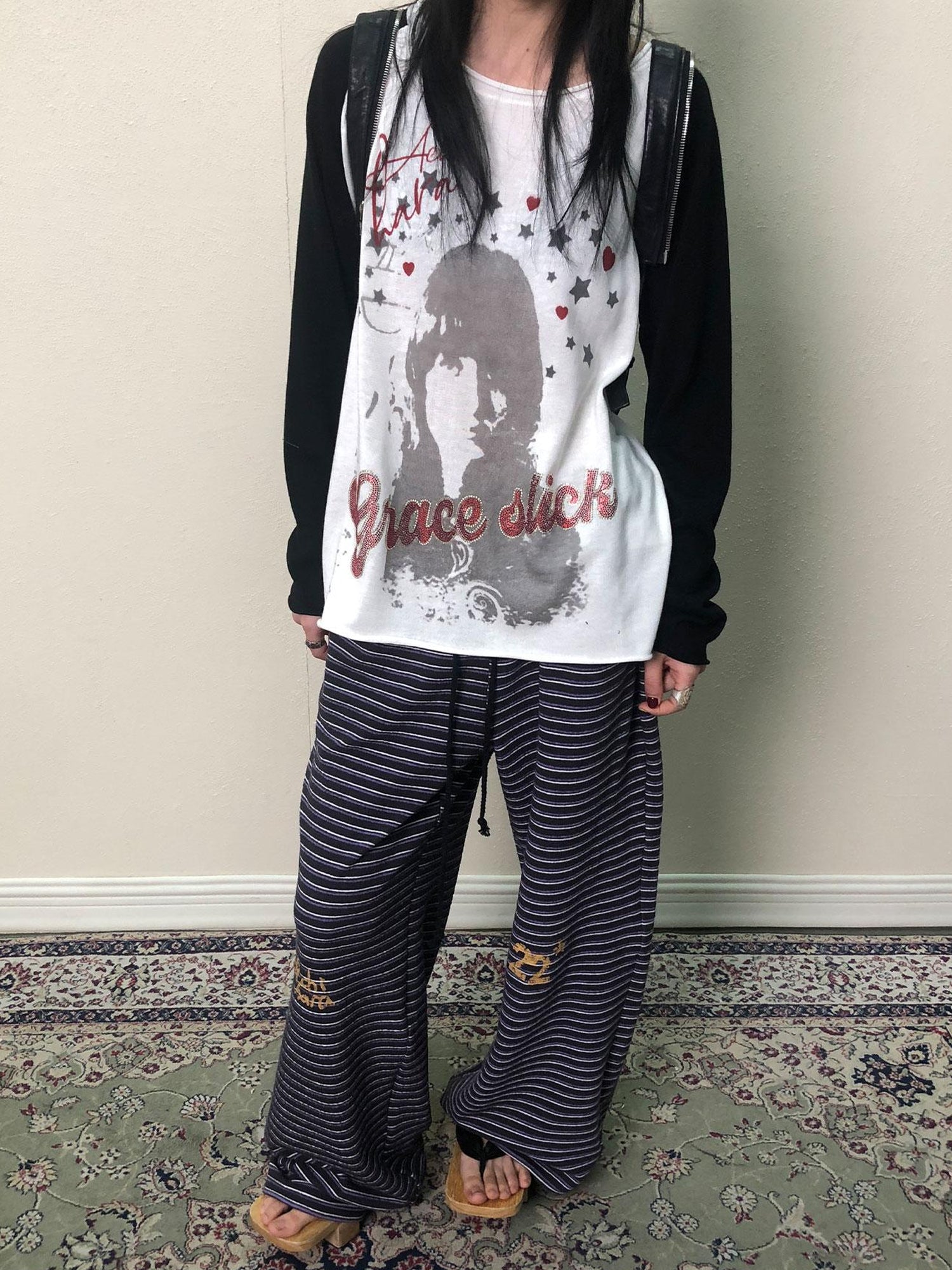 Achihara Breton Star Stripe Wide Leg Pants