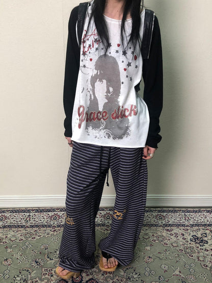 Achihara Breton Star Stripe Wide Leg Pants