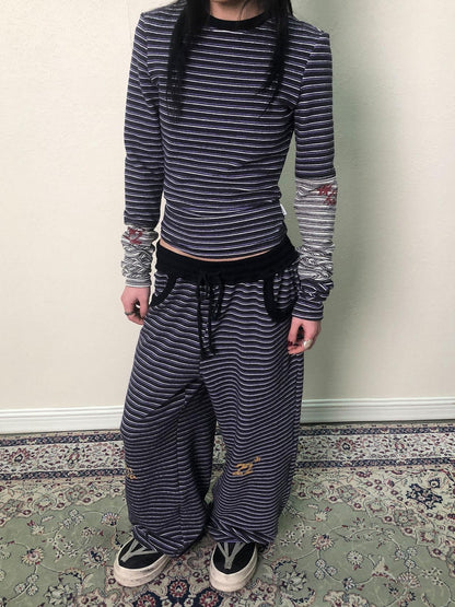 Achihara Breton Star Stripe Wide Leg Pants