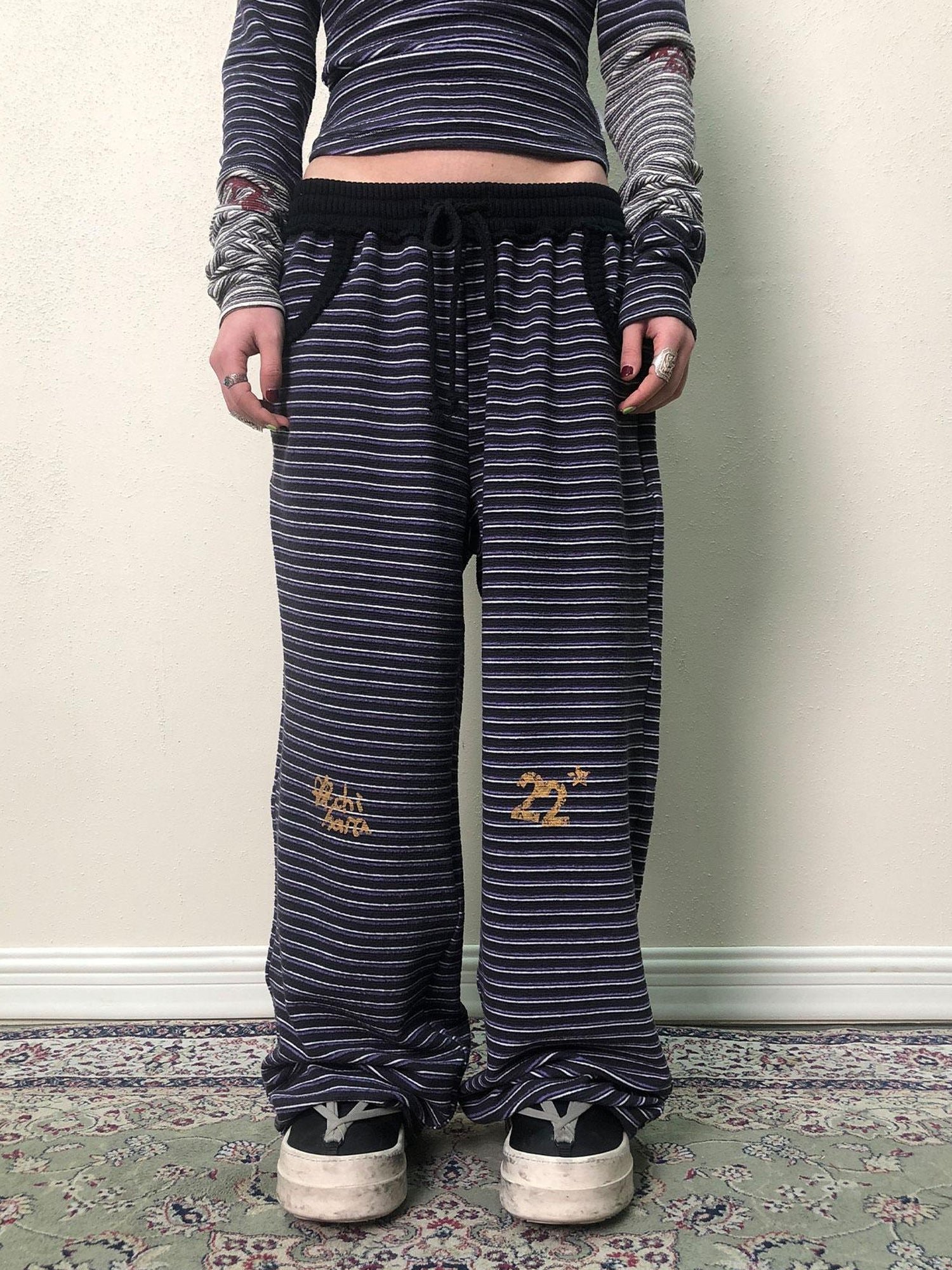 Achihara Breton Star Stripe Wide Leg Pants