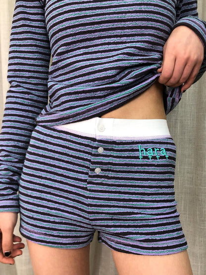 Achihara Breton Stripe Drawstring Ankle Pants