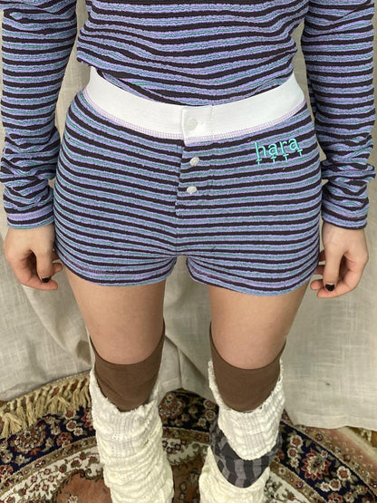 Achihara Breton Stripe Drawstring Ankle Pants