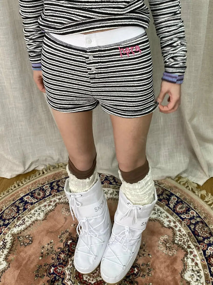 Breton Stripe Drawstring Ankle Pants