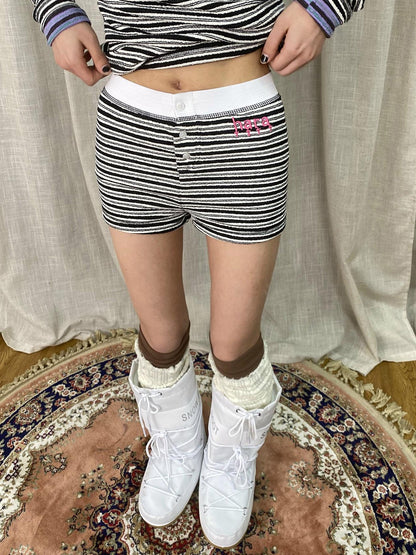 Achihara Breton Stripe Drawstring Ankle Pants