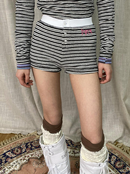 Achihara Breton Stripe Drawstring Ankle Pants