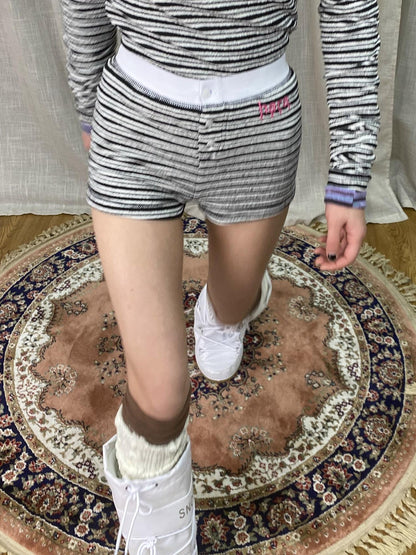 Achihara Breton Stripe Drawstring Ankle Pants