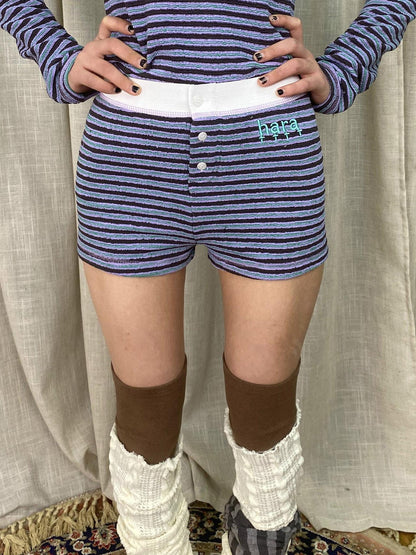 Achihara Breton Stripe Drawstring Ankle Pants