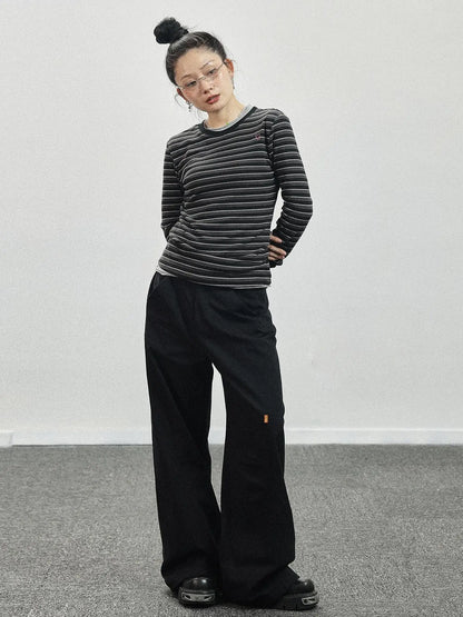 Breton Stripe Long Sleeve Tee With Crab Eater Seal Embroidery