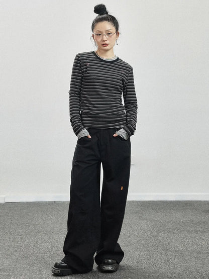 Breton Stripe Long Sleeve Tee With Crab Eater Seal Embroidery
