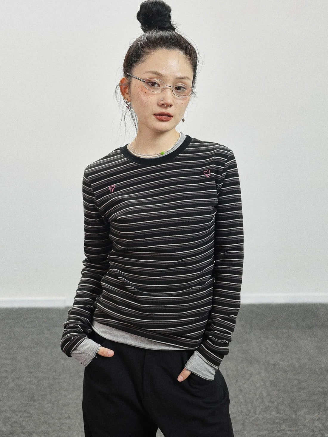 Breton Stripe Long Sleeve Tee With Crab Eater Seal Embroidery