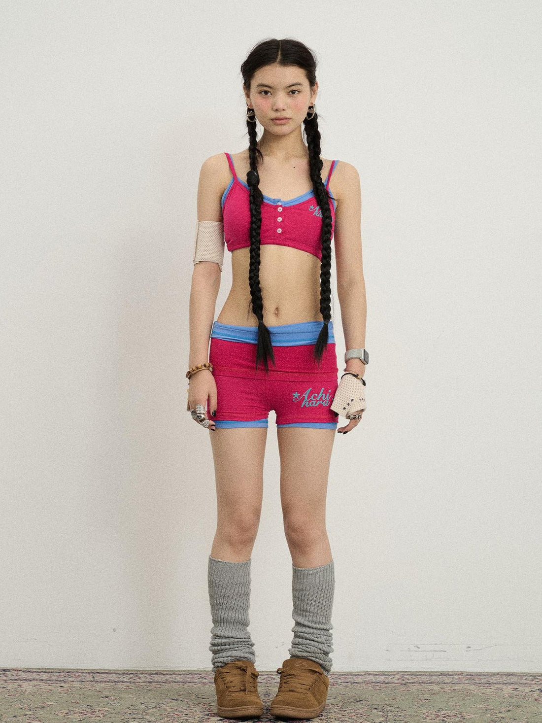 Achihara Brittany Candy Bralette V-Neck T-Shirt Long-Sleeve