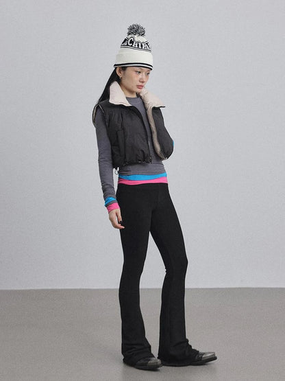 Brittany Flared Leggings Winter Warm High Waist Stretch Pants