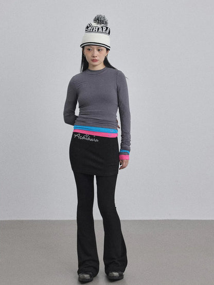 Brittany Flared Leggings Winter Warm High Waist Stretch Pants