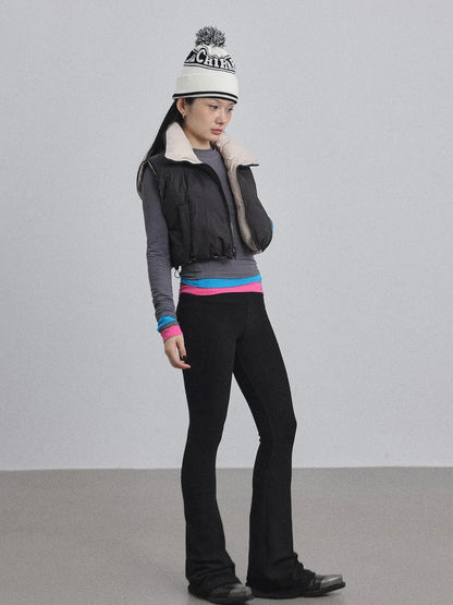 Brittany Flared Leggings Winter Warm High Waist Stretch Pants