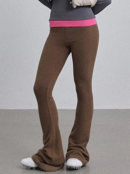 Brittany Flared Leggings Winter Warm High Waist Stretch Pants