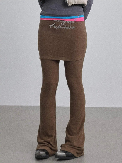 Brittany Flared Leggings Winter Warm High Waist Stretch Pants
