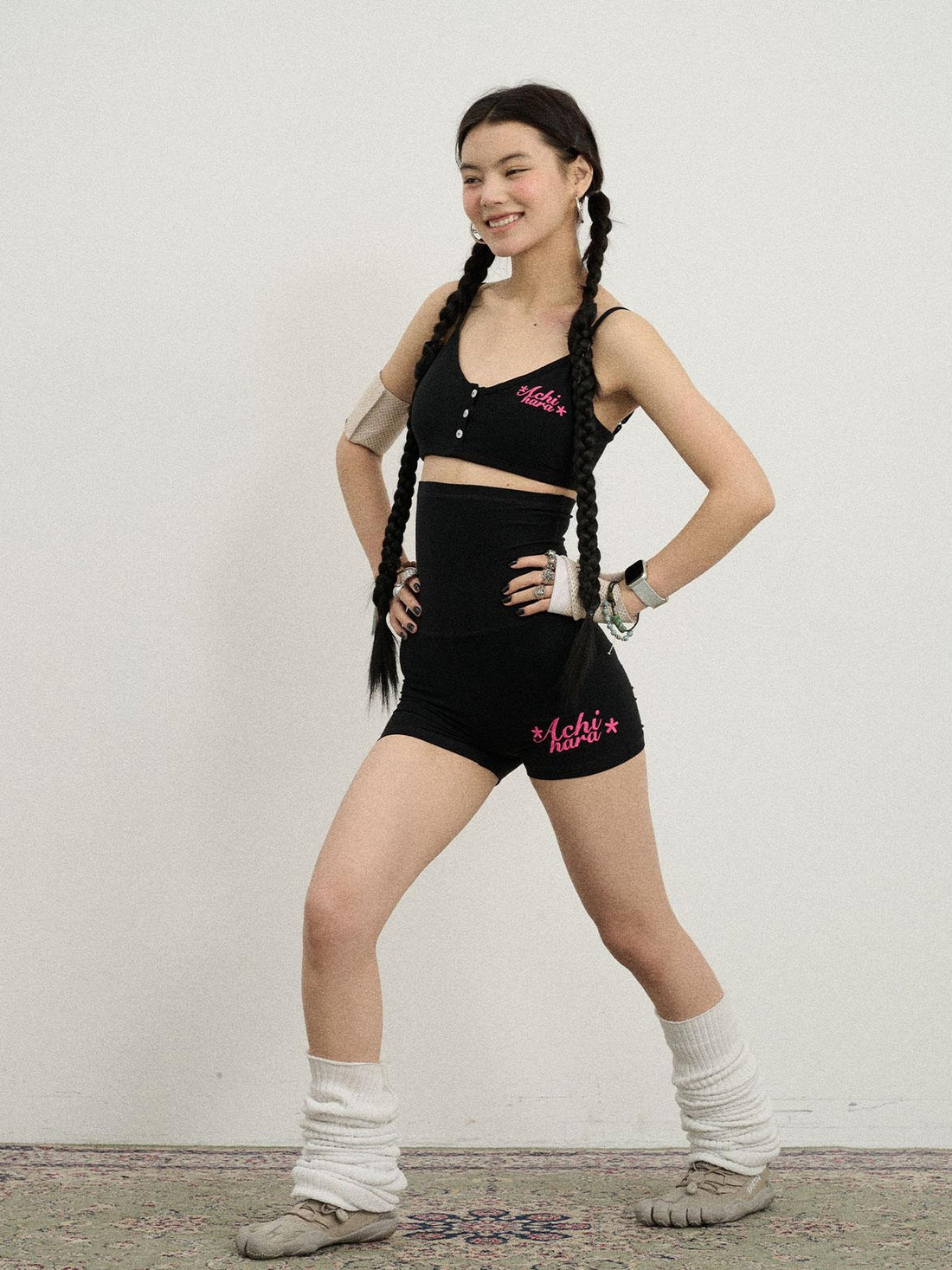 Achihara Brittany Soft Cotton Knit High Waisted Shorts
