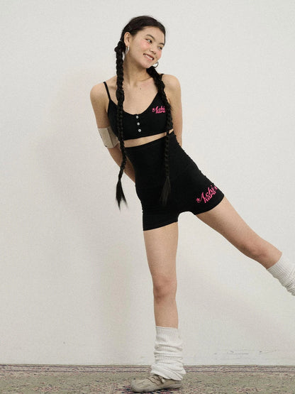 Brittany Soft Cotton Knit High Waisted Shorts