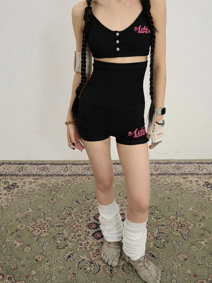 Brittany Soft Cotton Knit High Waisted Shorts