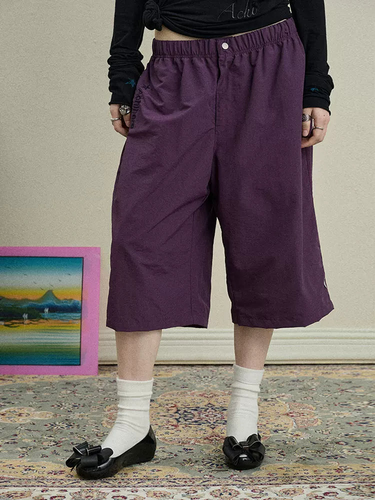 Achihara Bubble Waffle Nylon Culottes-1