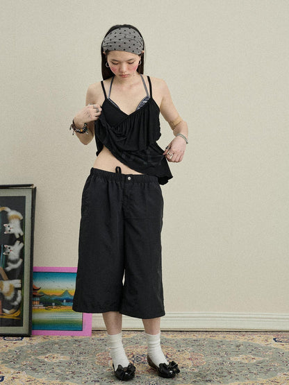 Achihara Bubble Waffle Nylon Culottes