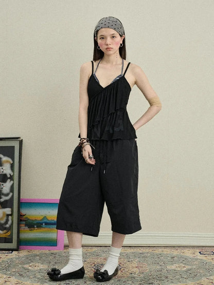 Bubble Waffle Nylon Culottes
