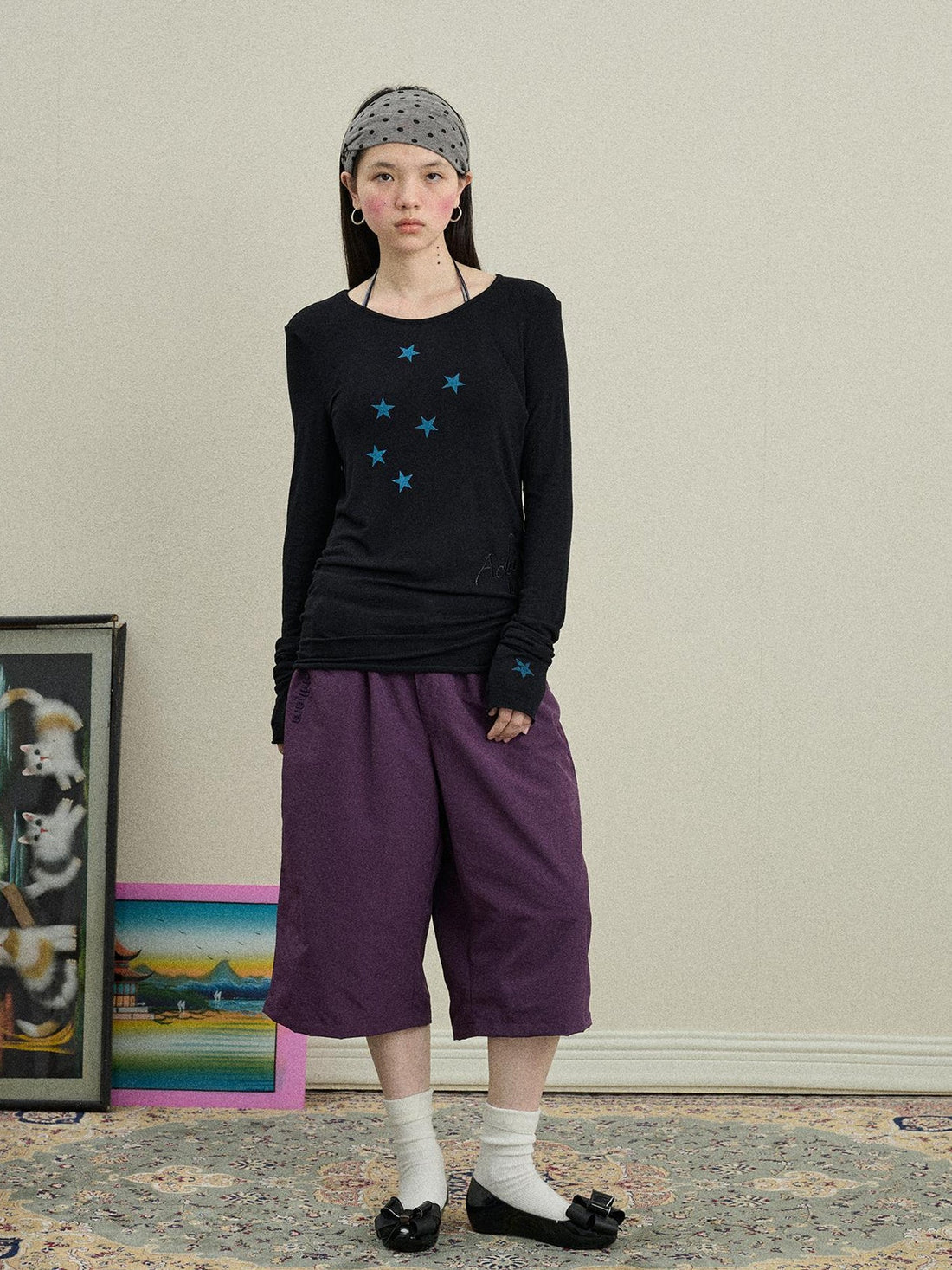 Achihara Bubble Waffle Nylon Culottes