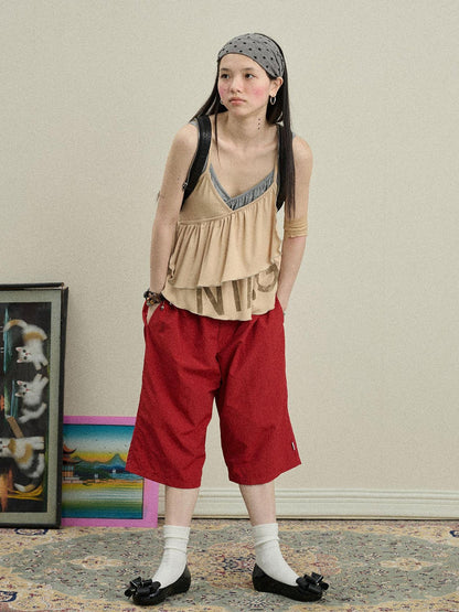 Achihara Bubble Waffle Nylon Culottes