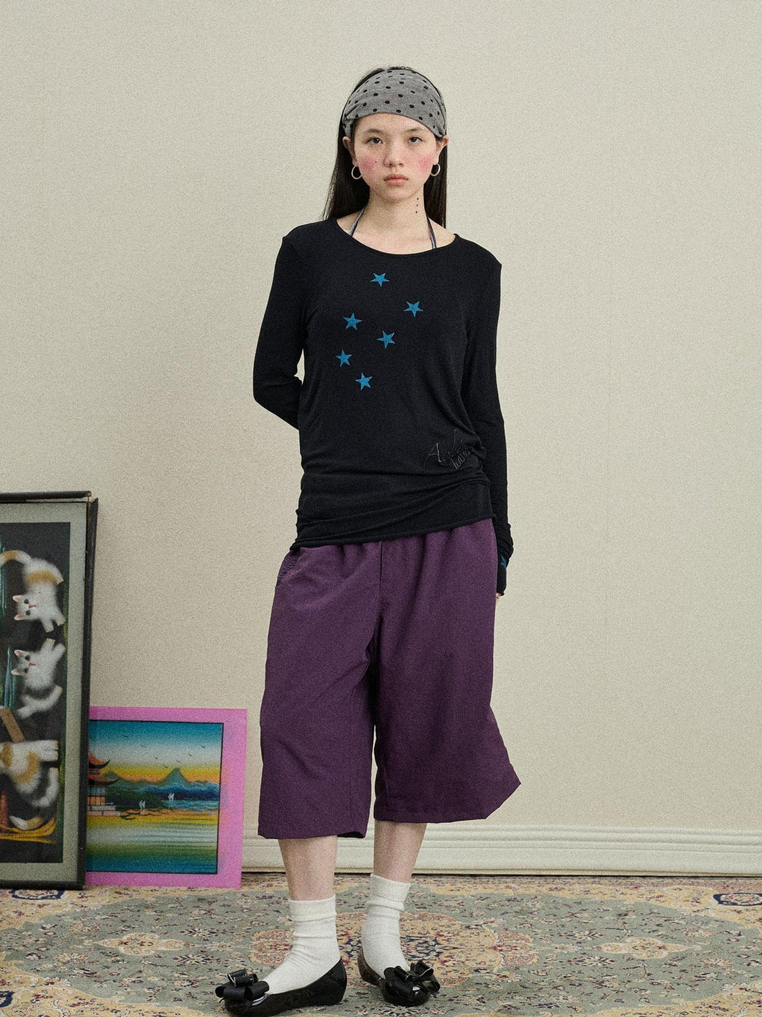 Achihara Bubble Waffle Nylon Culottes