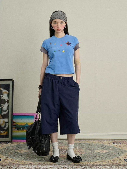 Achihara Bubble Waffle Nylon Culottes-3