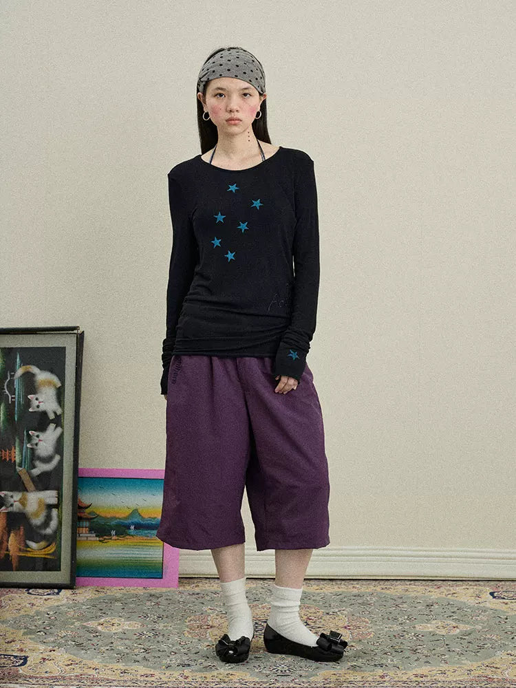 Achihara Bubble Waffle Nylon Culottes-4