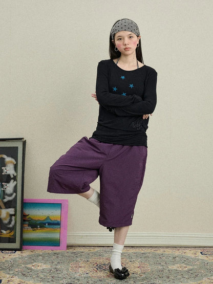 Bubble Waffle Nylon Culottes