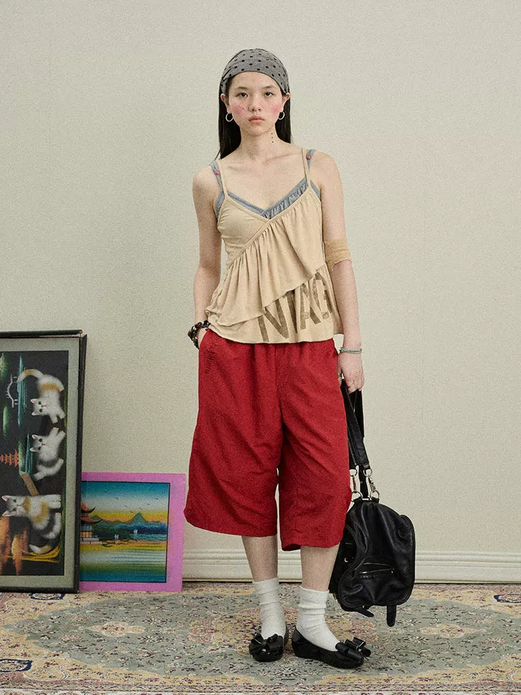 Achihara Bubble Waffle Nylon Culottes-5