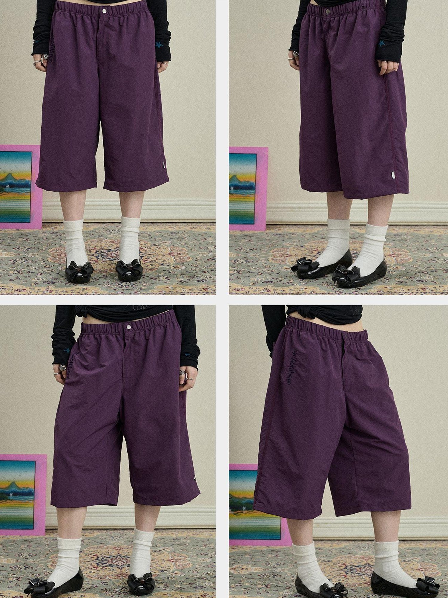 Achihara Bubble Waffle Nylon Culottes