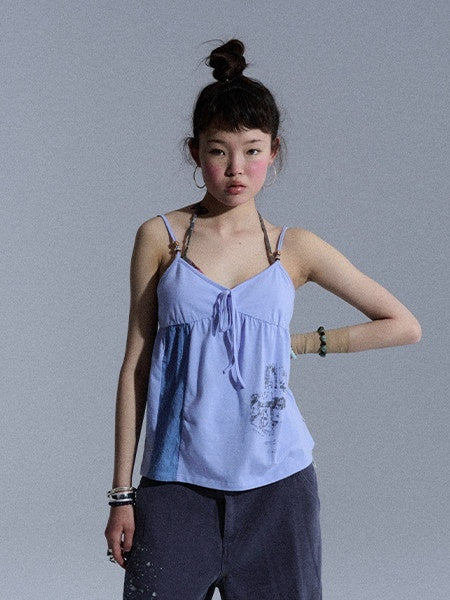 Achihara_Butterfly_V-neck_Cropped_Shoulder_Strap_Women&