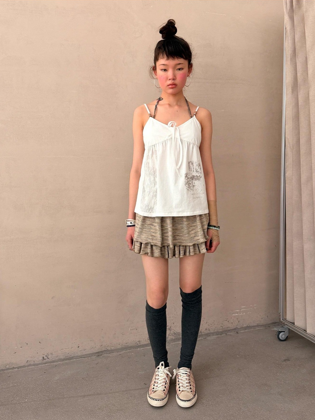 Achihara Butterfly V-neck Cropped Shoulder Strap Women&